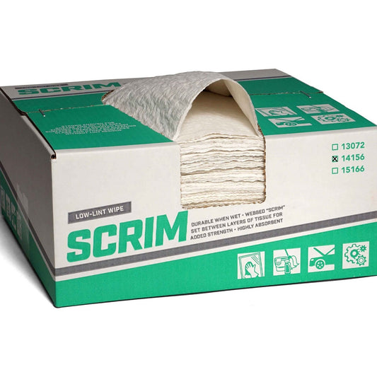 ACROSAN 4-PLY SCRIM REINFORCED FLAT STACK WIPERS, 12" X 13", 500/CS