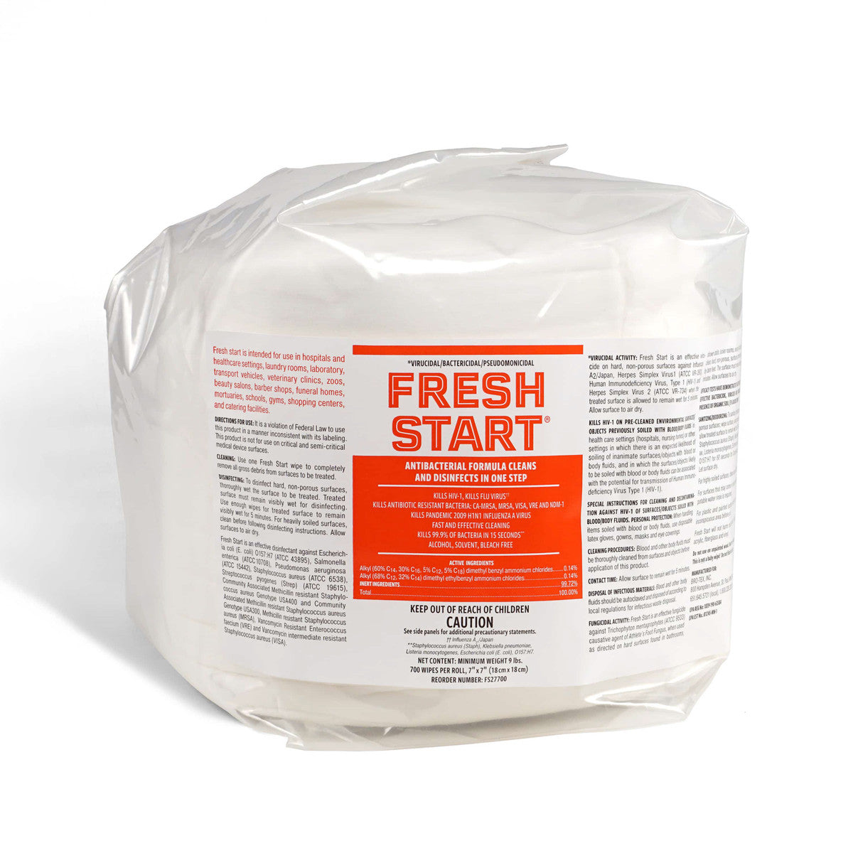 ACROSAN PREMOISTENED CENTER PULL EQUIPMENT WIPE TOWEL, 1000/RL, 2/CS