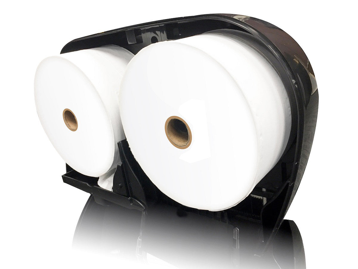 ACROSAN iVIEW 7" TWIN JR. JUMBO BATH TISSUE DISPENSER, BLACK, 1/EA