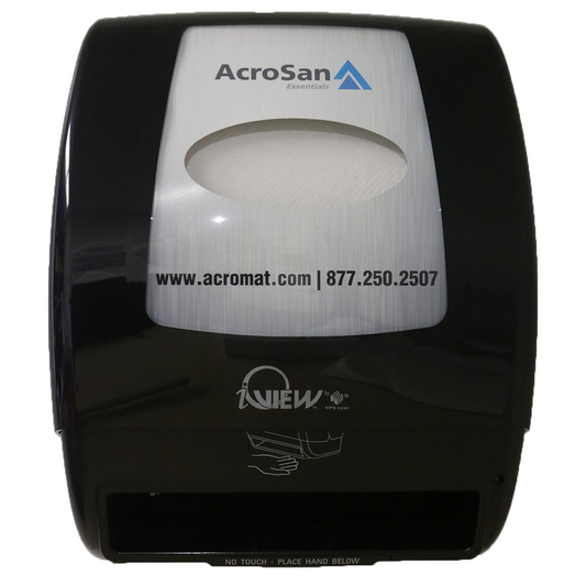 ACROSAN IVIEW TOUCHLESS ELECTRONIC ROLL TOWEL DISPENSER, BLACK, 1/EA