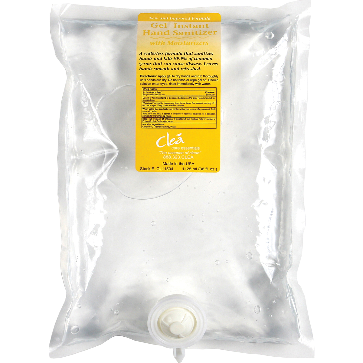 CLEA GEL INSTANT HAND SANITIZER, 1000 ML, 4/CS