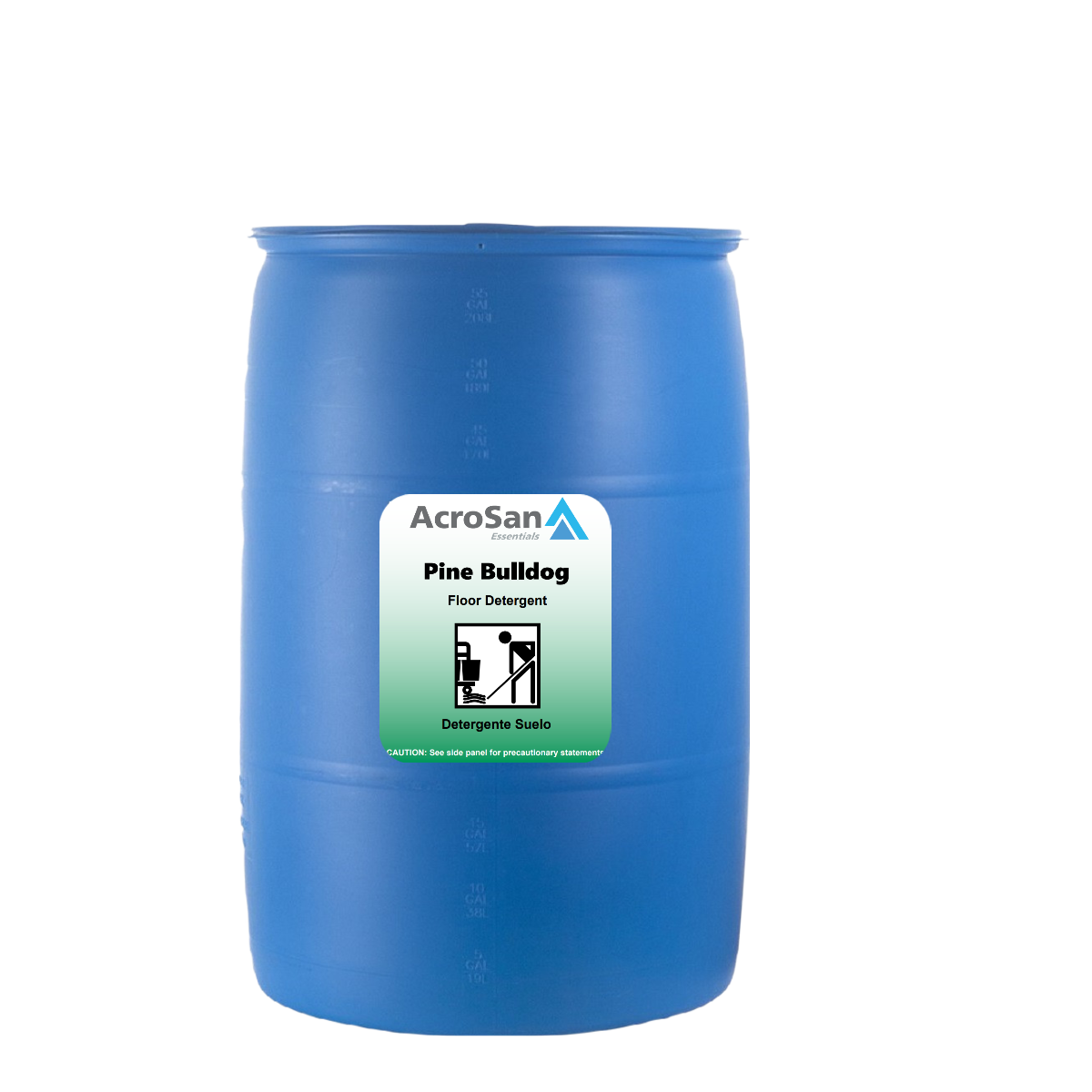 ACROSAN PINE BULLDOG FLOOR CLEANER, PINE SCENT, 55 GAL DRUM