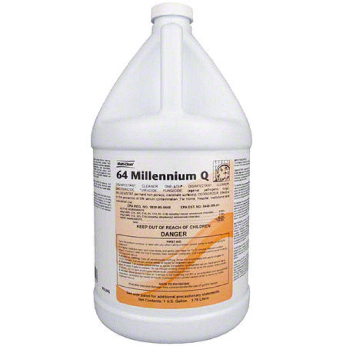 64 MILLENNIUM Q MULTI-USE ONE STEP CLEANER/DISINFECTANT, 1 GAL