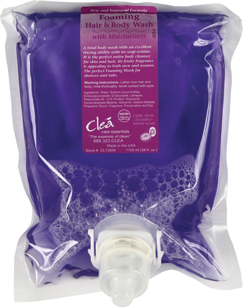 CLEA HAIR AND BODY FOAM SOAP, 1125 ML, 4/CS