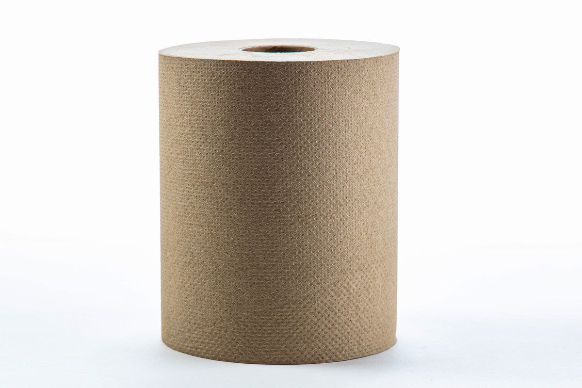 NATURAL HARDWOUND ROLL TOWEL, 8" X 600', 12/CS