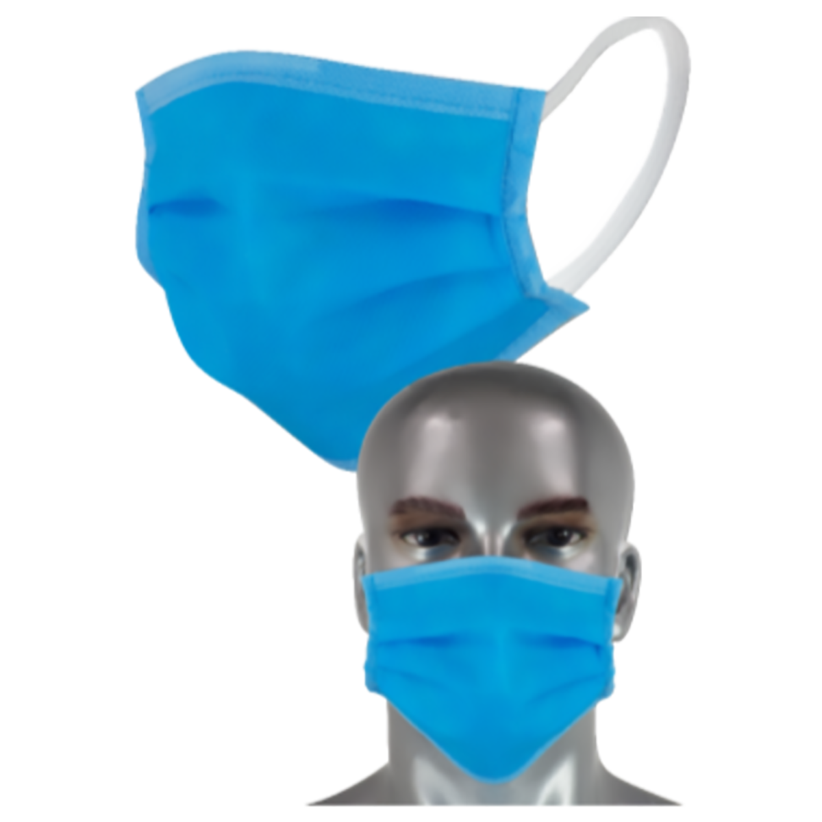 CIVIL DISPOSABLE EAR LOOP FACE MASK, 50/BX AcroSan