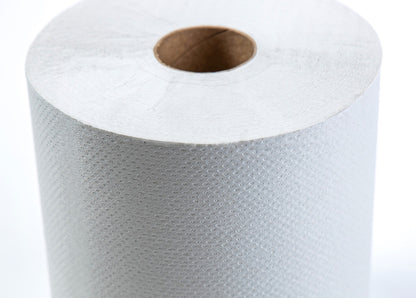 WHITE HARDWOUND ROLL TOWEL, 8" X 800', 6/CS