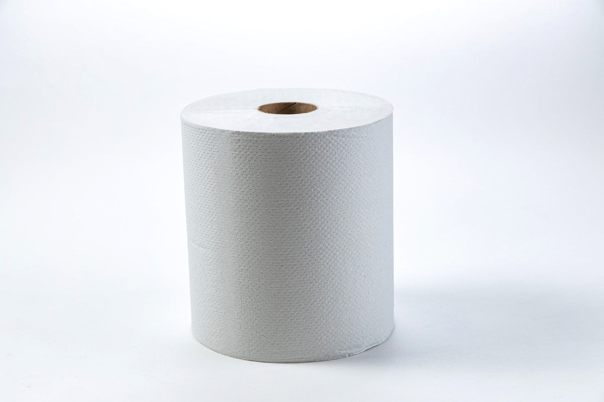 WHITE HARDWOUND ROLL TOWEL, 8" X 800', 6/CS